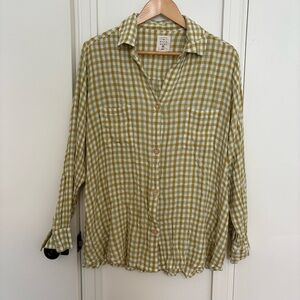 Billabong Olive and White Checkered Shirt